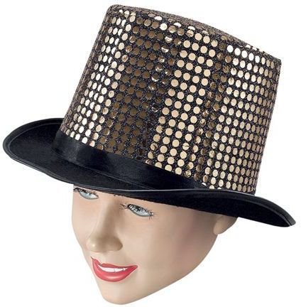 Felt Top Hat & Gold Sequins (Hats) - Unisex - One Size