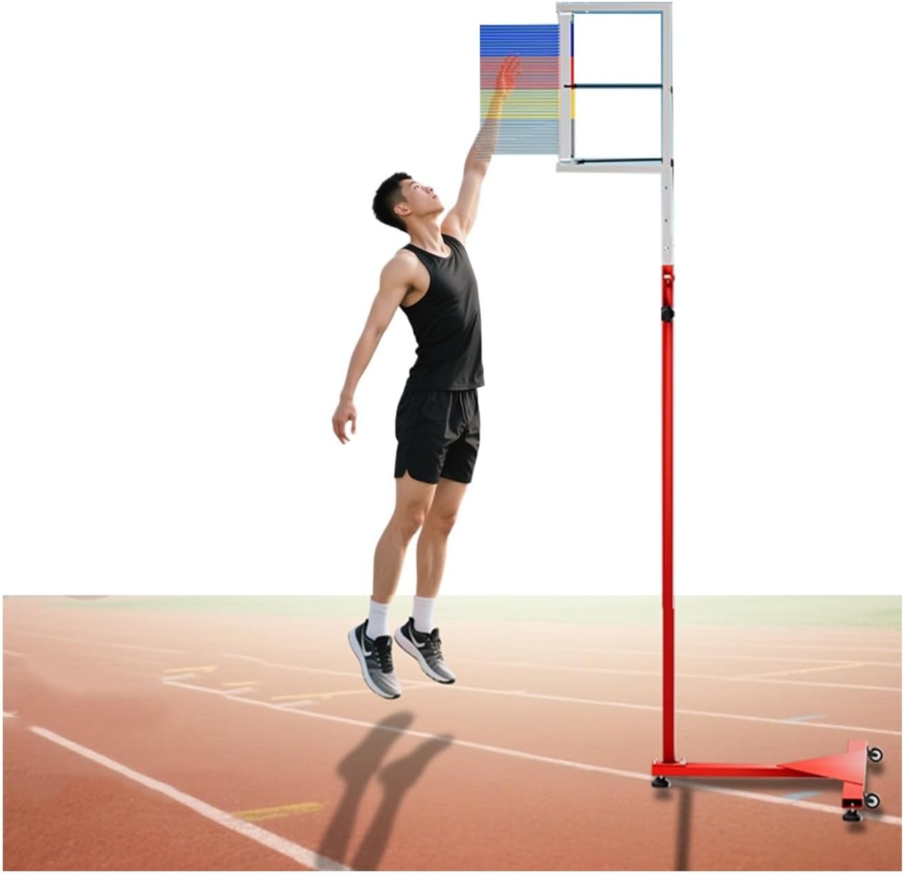 Vertical Jump Tester for Basketball & Volleyball - Durable Height Measuring Tool with Telescopic Rod - Stable Standalone Jump Training Aid for Athletes & Coaches