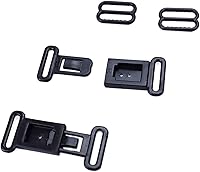 Vista 1 de Paquete de 100 clips para pajarita para bricolaje, correa para corbata, correas de camiseta sin mangas, hebillas a presión, cierre de gancho, Negro