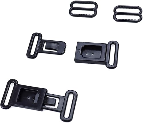 Paquete de 100 clips para pajarita para bricolaje, correa para corbata, correas de camiseta sin mangas, hebillas a presión, cierre de gancho, Negro -