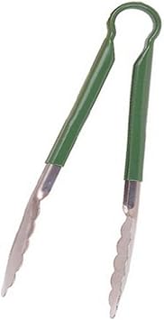 Crestware Tong,Green,10 in. L,Stainless Steel CG10G - 1 Each