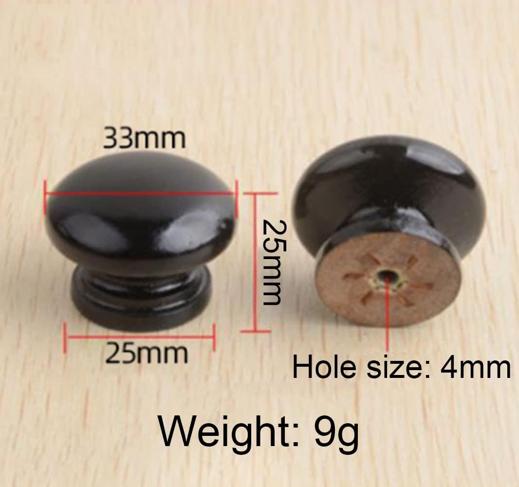 15PCS Round Wood Knobs 33x25mm/1.3"x 0.98"(DxH) Cabinet Furniture Kitchen Varnish Pulls Handles for Dresser Drawer Wardrobe Solid Wood Material