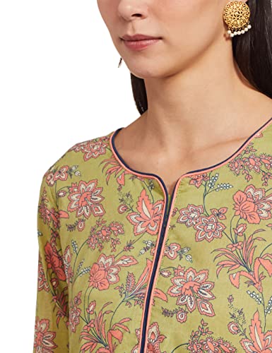 Image of Rangriti Womens Round Neck Printed Kurta