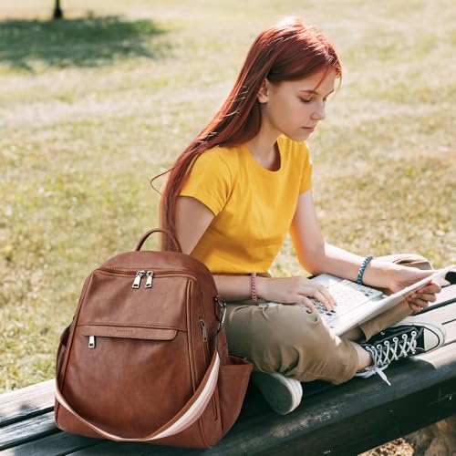 CASEEK Mochila feminina de couro: moda conversível feminina bolsa de ombro bolsa de viagem feminina