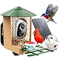 Smart Bird Feeder with Camera with AI Identify Birds Species & Solar Panel, WiFi Birdfeeder with Cam, 2K Live View, Chew-Proof & Waterproof Design, Real-Time App Alerts, Gift for Bird Lovers, Green