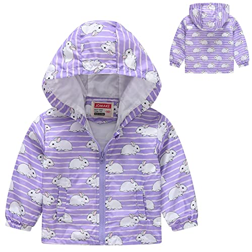 Toddler Boys Girls Cartoon Print Zip Jacket Hooded Trench Lightweight Kids Coats Windbreaker Casual Outdoor Outerwear (White, 2-3 Years)3