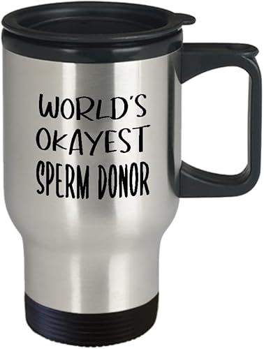 Miniatura 2 de Worlds Okayest - Taza de viaje divertida para hombre, con aislamiento, diseño de bromas de fertilidad, regalos para donación de banco de esperma,