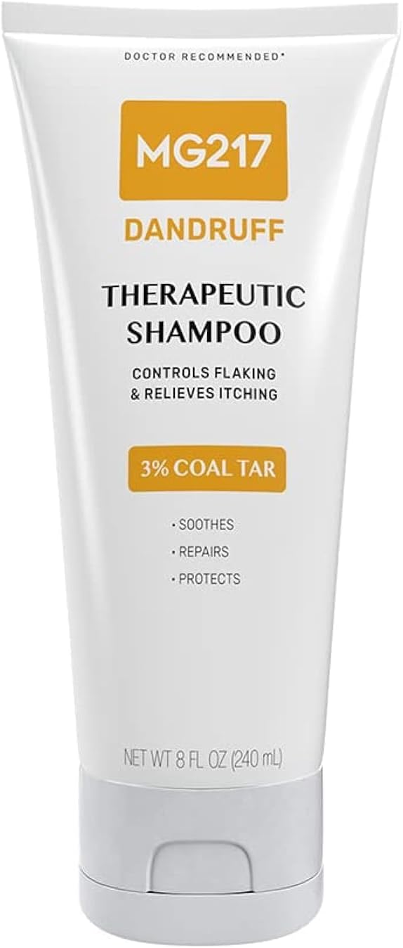 MG217 Dandruff 3% Coal Tar Dandruff Shampoo, Controls Flaking & Relieves Itchy Scalp - 8 oz Tube