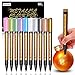 Metallic Markers Paints Pens - Medium Fine Point Metal Art Painting Markers For Gift Card Making, DIY Photo Album, Scrapbooking, Christmas Craft Kids - Works on Most Surfaces - Pack of 10