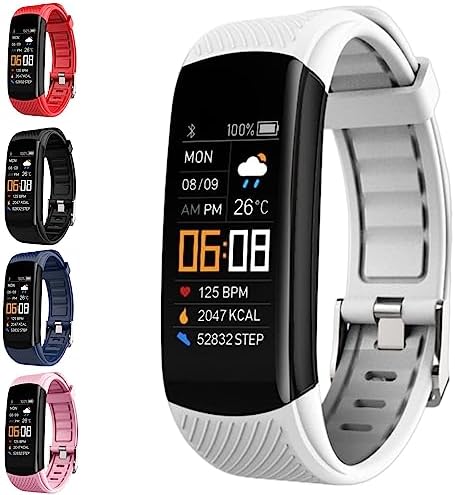 YAOIST Vital Fit Track, Vital Fit Track Smart Watch, Fitness Tracker with Heart Rate Blood Pressure Blood Oxygen Body Temperature Monitor Sleep Tracking Step Counter Pedometer IP67 Waterproof (White)