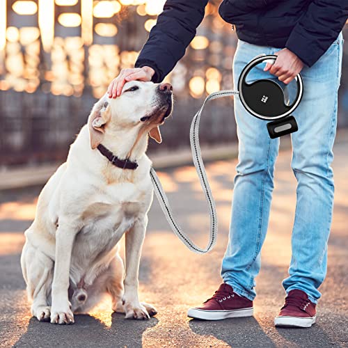 Azxiviz Retractable Dog Leash With Anti Slip Handle And Led Light, 10Ft Nylon Telescopic Luminous For Medium And Small Furry Friends Up To 60 Lbs, 360Degree Tangle Free, Donut Shape(Black) #TOP6