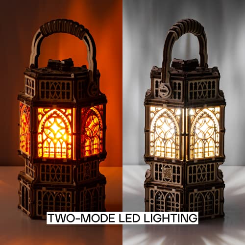 Wood Trick Antique Lantern Luminous LED 3D Wooden Puzzles for Adults and Kids to Build, 11x5 in - Image 4