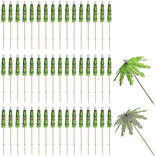 Ksrnsne 50Pcs Cocktail Umbrellas for Drinks, Coconut Palm Tree Umbrella Toothpicks, Tropical Umbrella for Cupcake