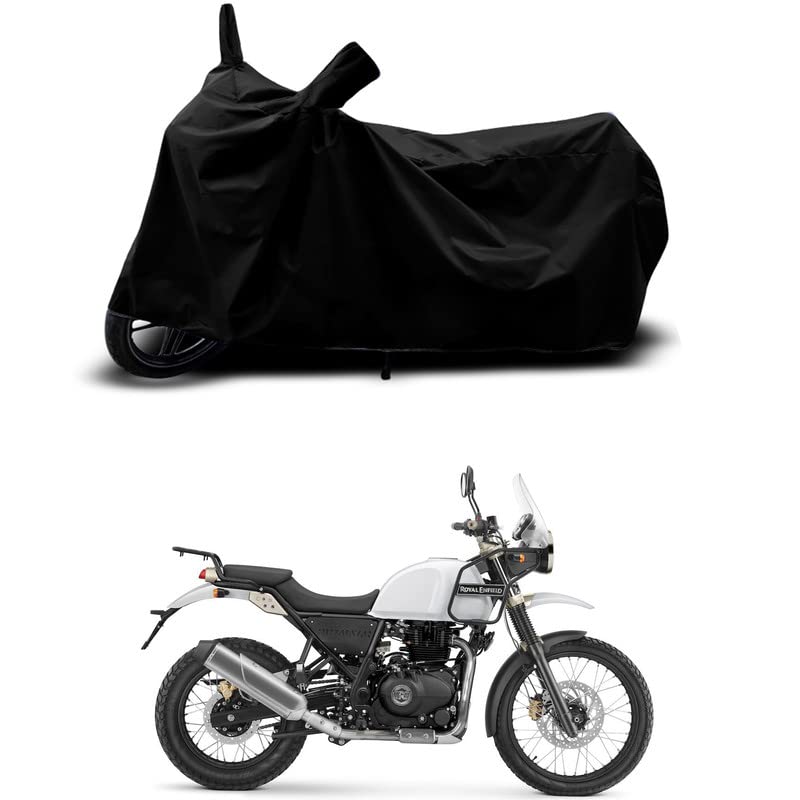 Image of 100% Scratchproof /UV-Rays /Heat Protection /Birds Dropping /Water Resistant /Dust Proof /Waterproof /Full Bike Scooty Two Wheeler Body Cover Compatible for Himalayan All Varients[Black]
