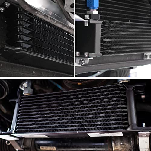 EVIL ENERGY 16 Row Oil Cooler Kit, 10AN Transmission Engine Cooler Universal Aluminium Black - Image 6