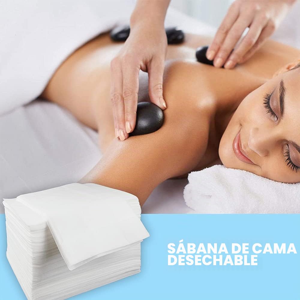 100 PCS Sábanas Desechables de tela no tejida, 80 x 180 cm, Toallas de Masaje Desechables Para Salón de Belleza, Spa, Camas de Hospital
