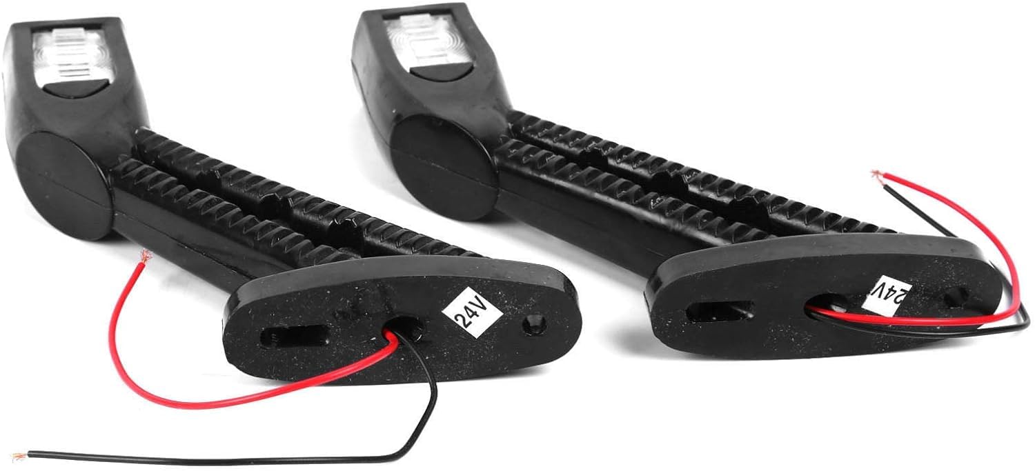 Riloer 2 x tylne światła postojowe LED z 4 diodami LED (czerwone, pomarańczowe i białe) do samochodu, ciężarówki, przyczepy kempingowej 12 V/24 V