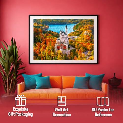 Image of Neuschwanstein Castle(Historical Place) Jigsaw Puzzles for Kids and Childrens - Realistic Illustration Challenging Brain Booster Gifts, Fun and Creative Fun Game - Ages 9+ (500 Pcs)