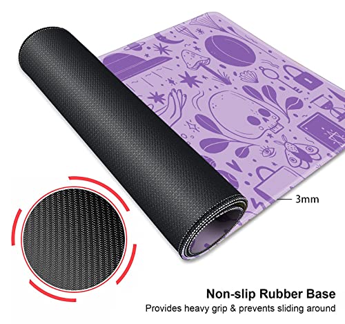 Image of Kawaii Pastel Purple Witchy Large Gaming Mouse Pad, Mystical Elements Cute Goth Desk Mat, Aesthetics Desk Pad for Work, Laptop, Office, Home, 31.5 X 11.8 Inch