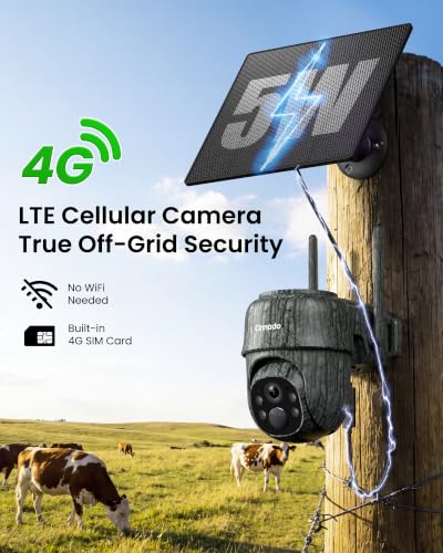 Cinnado 4G LTE Trail Camera, Solar Wireless Outdoor, Game Camera 2K No WiFi - image 2