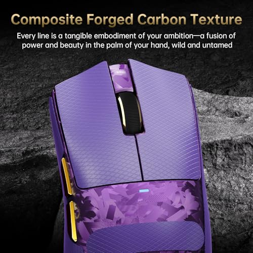 Image of ATTACK SHARK X11Ultra 8K Carbon Fiber Tri Mode Wireless Gaming Mouse-Purple | 42000 DPI-PAW3950 MAX Sensor-63g Lightweight,Nordic 54L15 MCU Chip,Wired /BT /2.4Ghz,100 Million Clicks,Programmable for PC Mac