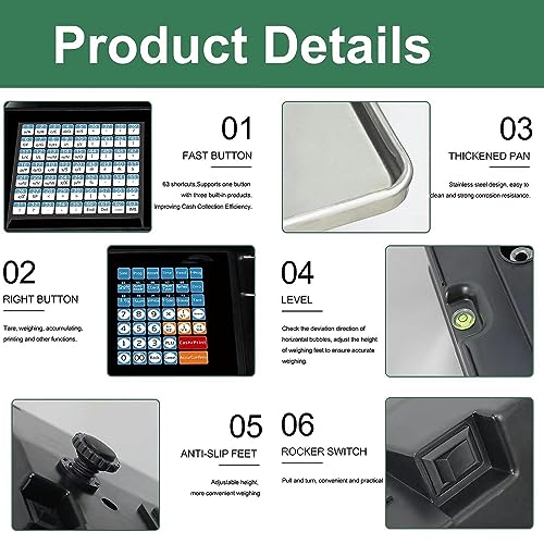 Báscula digital con impresora y doble display miniatura 5