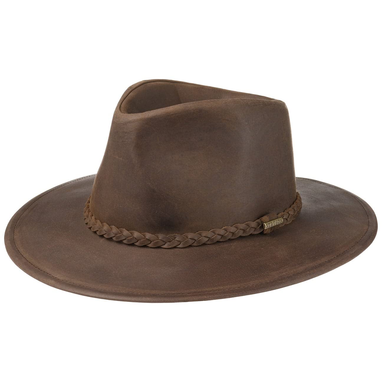 Stetson Buffalo Leather Western Hat Women/Men Dark Brown 7-7 1/8