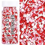 Red Pink Sprinkles for Cake Decorating, 3-Mix...