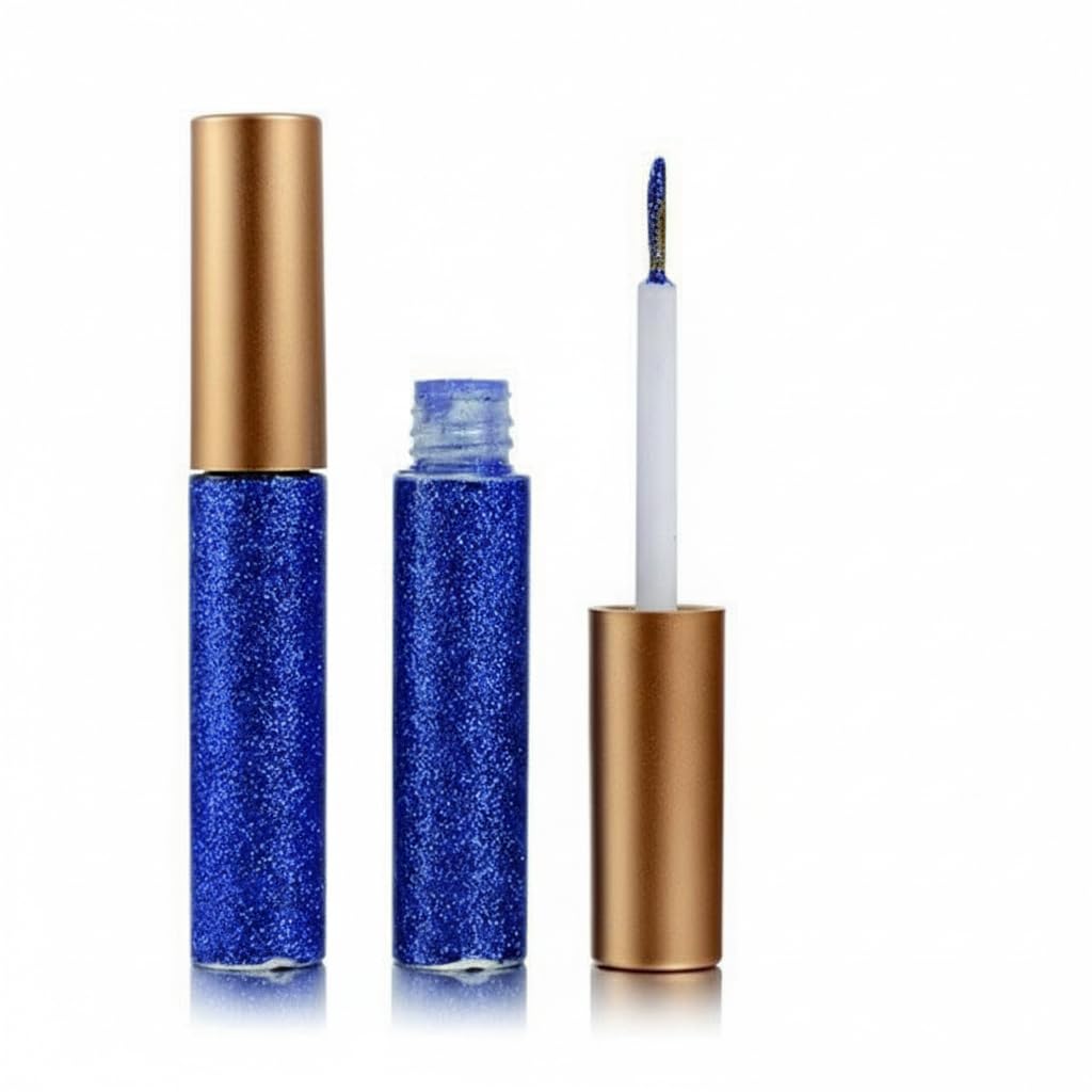 Glitter Eyeliner Blue Eyeliner Quick Drying, Smudge Proof, Long Lasting & Waterproof Metallic Liquid Color for Eye Makeup primemum beauty 10ml (blue)