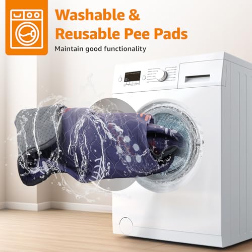 Image of LOOBANI Reusable Pee Pads for Dogs: 2 Pack Washable Puppy Training Pads 24 inch x 36 inch, Waterproof Dog Pee Pads Non-Slip, Absorbent Dog Whelping Pad for Playpen, Crate, Floor, Sofa, Purple