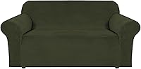 Vista 68 de H.VERSAILTEX Funda de terciopelo elástico para sillón, funda para sillón de 1 cojín para sala de estar, funda de muebles hecha de terciopelo grueso