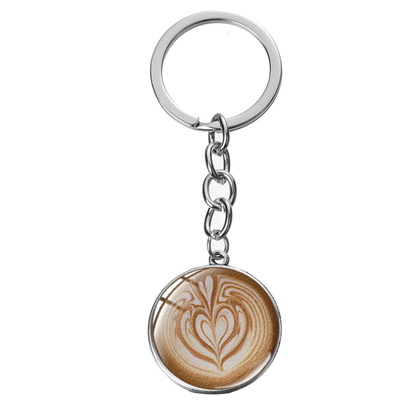 上品モノトーン×チョコレート キーホルダー チャーム（コーヒー豆