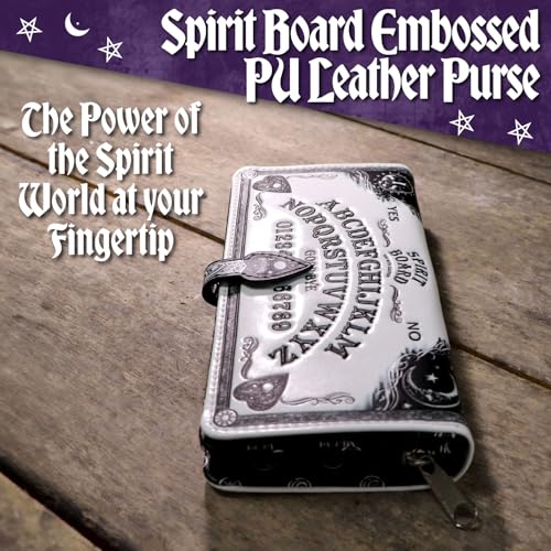 Nemesis Now White Spirit Board Embossed Purse, Gothic Ouija Design, Intricate Baroque Detailing, Occult Stylish Accessory, 18.5cm2