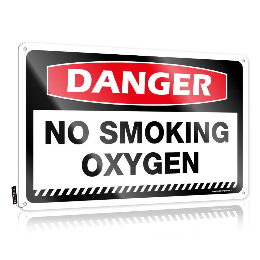 Fzfn Colour Matal Sign Vintage Bar Decor Vintage Style | Danger No Smoking Oxygen Shabby Chic Decor Home Decor(30X40cm)