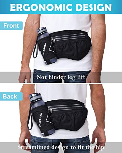 Pacearth Hydration Running Water Bottle Belt, 7-Pocket Running Fanny Pack With Water Bottle Holder For Men Women Reflective Running Belt For Men Women - Fit All Phones(Bottle Not Included) #TOP5