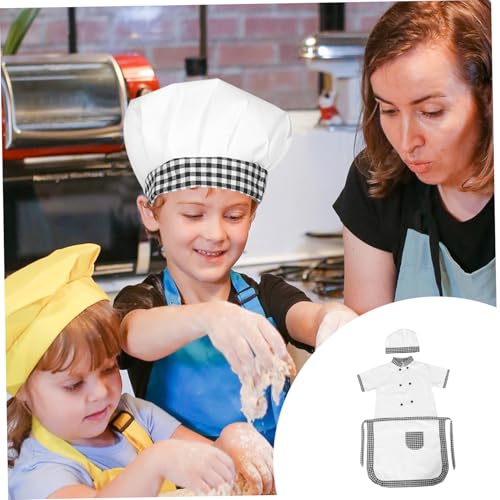 Delantal infantil chef gris evita manchas con este tejido transpirable 5