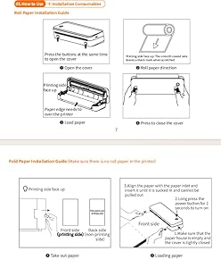 PEDOOLO Portable Printer Wireless for Travel, Inkless Thermal Printer Supports 8.5 x 11 Inch Thermal Paper, Bluetooth Compatible with iOS, Android, Laptop Includes 2 Rolls & 10 Sheets of Paper Kit