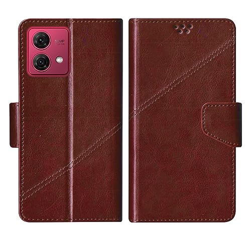 Image of SBMS Flip Cover for Motorola Moto G84 5G Back Cover Case with Magnatic Closure | Inbuilt Stand | Card Pocket & Money Pocket (Coffe Brown)