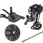 GAREGEAR M8100 12s Groupset 1x12s (SHIFTER + DERAILLEUR + CHAIN + CASSETTE) Set, 12 Speed Shifter Lever SL-M8100-R, 12 Speed Derailleur RD-M8100, Pro 12 Speed MTB Groupset (52T Black Group)