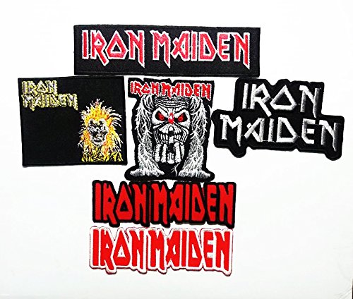Pack of 6 Iron Maiden Heavy Metal Rock Music Band Iron on Patches with Free Gift
