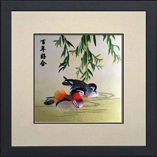 SpecialArt - Mandarin Duck Love Bird 100% Handmade Silk Art Gift for Wedding Anniversary SPBT005 (SP0018)