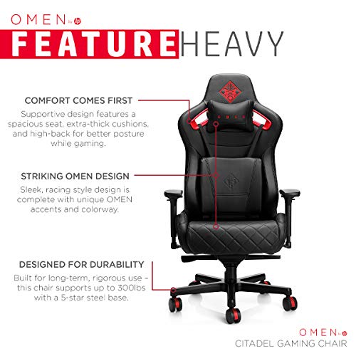 Image of HP OMEN Citadel Gaming Chair with 4D Adjustable Arm Rests and Extra Thick Cushions
