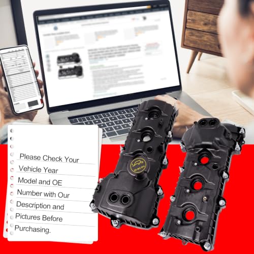 SMMS Left & Right Engine Valve Cover with Gasket for Ford F-150, for Explorer, Edge, Taurus, Mustang, for Lincoln MKX V6 3.5L 3.7L Naturally Aspirated 2011-2019 OE: BR3Z6582G+BR3E6K271FG by SMMS AUTO PARTS ㅤ - Used condition - Image 7