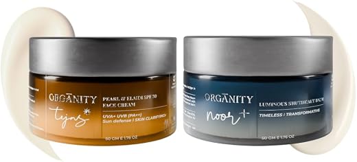 Organity Plump Bombs AM-PM Moisturiser Combo – Noor Night Balm &amp; Tejas SPF 30 Day Cream | Hydrating Face Moisturizer for G...