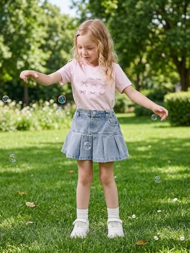 Faldas pantalón vaqueras de niña para jugar en el parque cómodamente 2