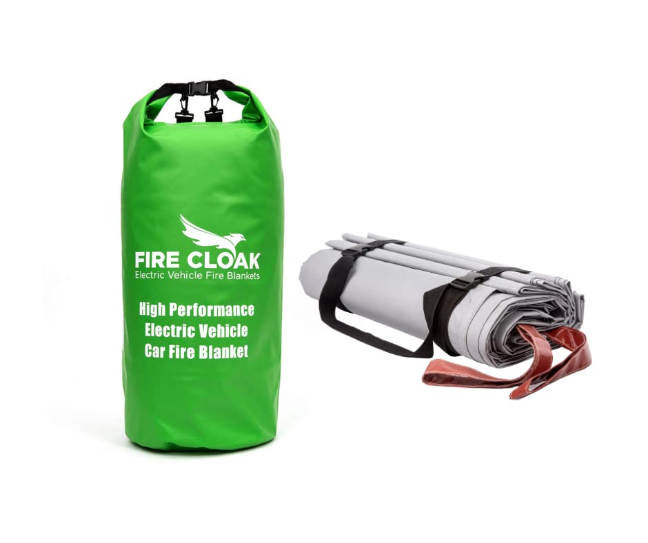 Bad Ass Tow Products Fire Cloak USA EV Fire Blanket for Hybrid and Electric Vehicles with Carrying Backpack to Contain EV Fires