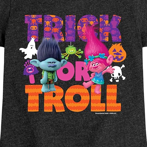 HYBRID APPAREL Trolls - Trick Or Troll Branch and Poppy - Toddler & Youth Girls Short Sleeve Graphic T-Shirt3