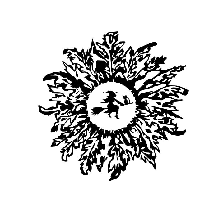 Vinilo, Adhesivo, Pegatina, Flor del Sol, Bruja, Coche, Camper,