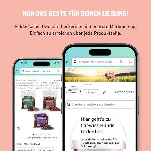Chewies Lucky Bits Pferd Adult Hundeleckerli - Hunde-Leckerlis getreidefrei & Soft mit viel Protein und Superfoods wie Bierhefe oder Ginkgo, ohne Zucker (80 g)