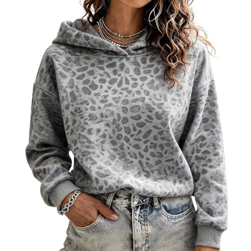 Cheetah Print Hoodie Y2K Loose Fit Fall Hoodies for Women Graphic | Maple Leaf, Ribbed Cuffs and Hem, Vintage Graphic, Drop Shoulder, Going Out, Plus Size, Fall Winter, Soft Cozy - image 8
